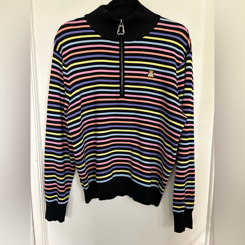 Teddy Fresh Striped Half-Zip Sweater - Multicolor unisex